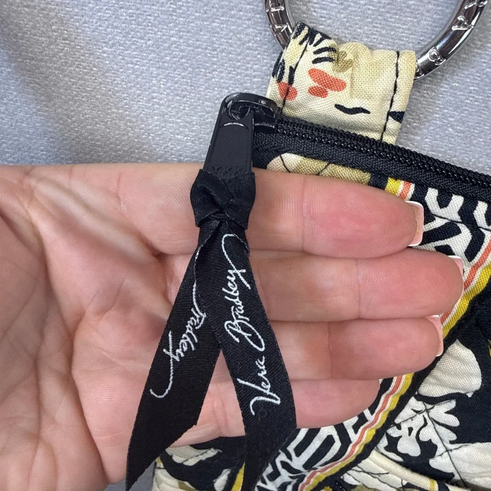 Vera Bradley Hipster Crossbody Bag Dogwood Floral Yellow Black Quilted Cotton